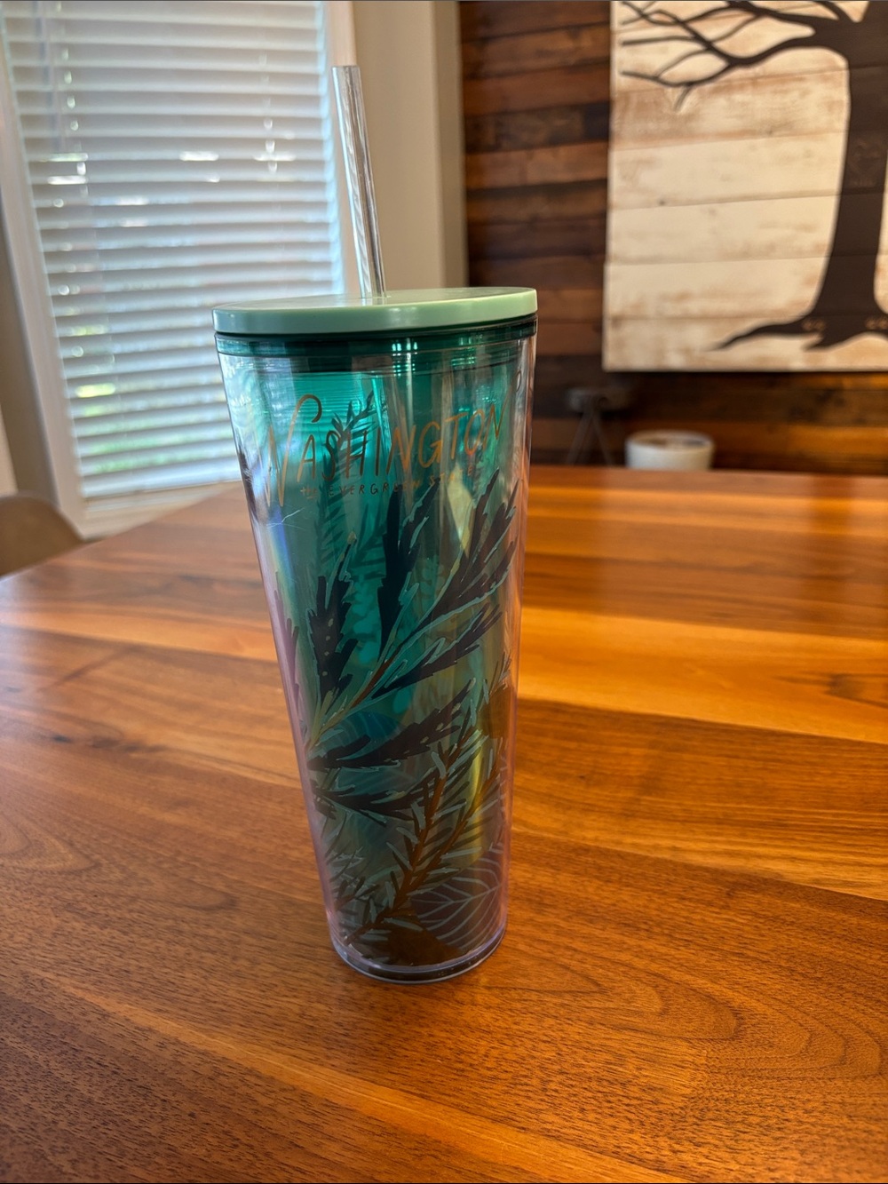 Starbucks Washington State Evergreen Flora Teal 24 Ounce Tumbler